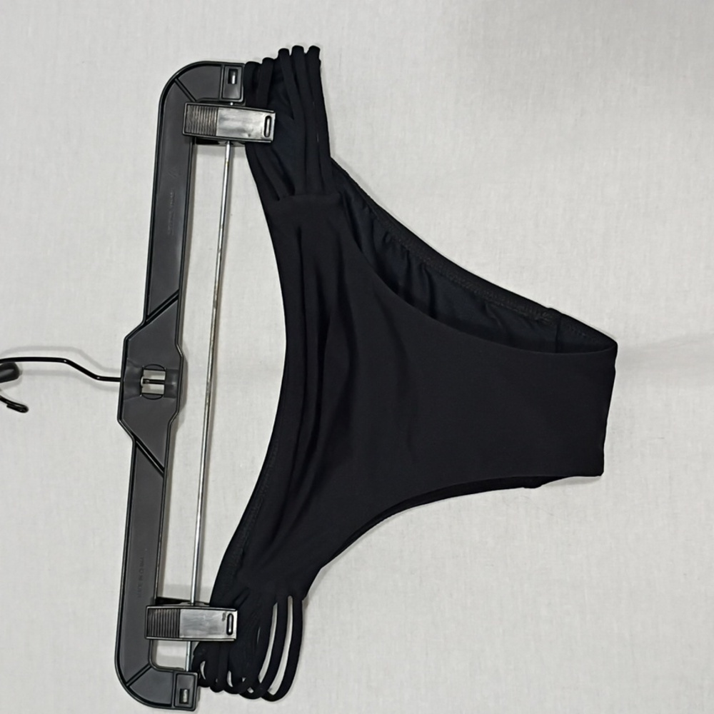 NWT Seafolly Australia Black Multi Rouleau Brazilian Swim Bottom Women Size 8